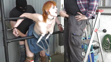 Pierced Teen Slut Loves It Rough with 2 Guys at Once