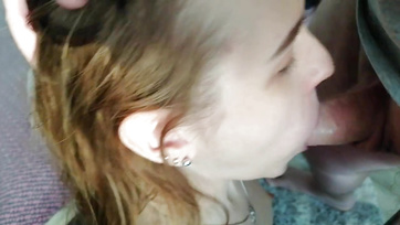 Amateur babe gives head and licks her man's balls