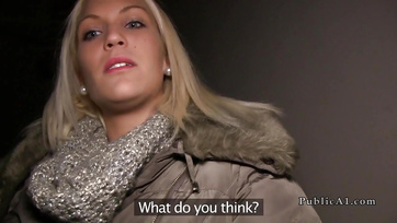 Blonde Hungarian Babe Takes a Fuck for a Little Cash