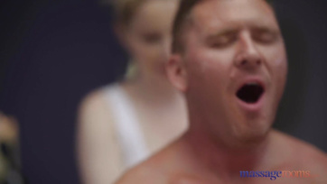 Blonde Spinner's Huge Tits Telespinned by Big Cock