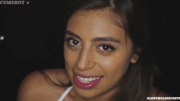 Tiny South American Slut Gets Face and Pussy Covered in Cum