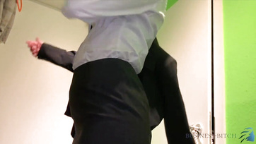 Ripped Young Secretary's Stockings and Fucked Her Pussy Apart