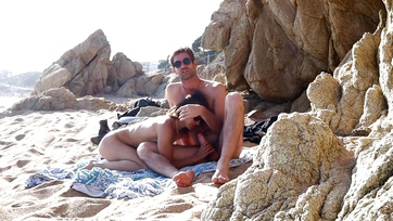 Riding My Cock with Her Wet Pussy on the Beach