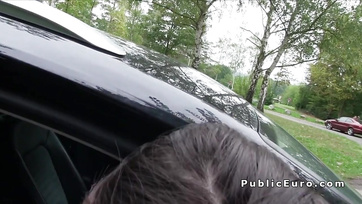 Beautiful Hungarian Girl Sucking Cock in Car