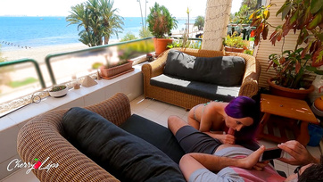 Fast and Wild Fuck with My Dad's Friend on the Terrace