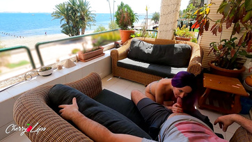Fast and Wild Fuck with My Dad's Friend on the Terrace
