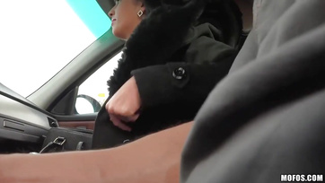 Hungarian Hottie Taken for a Ride and Gets Down to Business
