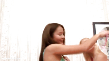 Teen Girls Get Naughty with Huge Dildos in Threesome