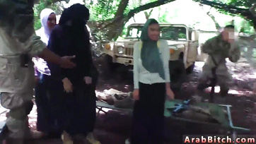 Soldiers Offer Their Erect Cocks to Hot Arab Babes for a Cum Feast