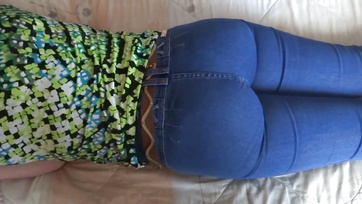 Stylish Mature Amateur Wife with Hairy Pussy in Denim Skirt