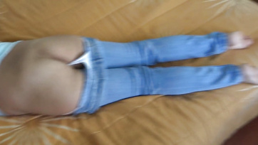 Stylish Mature Amateur Wife with Hairy Pussy in Denim Skirt