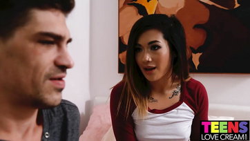 Sister Climbs on Her Boyfriend - Horny Slut