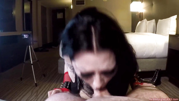 Big Hard Cock Slams into Busty Goth Slut's Wet Pussy