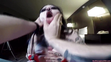 Big Hard Cock Slams into Busty Goth Slut's Wet Pussy