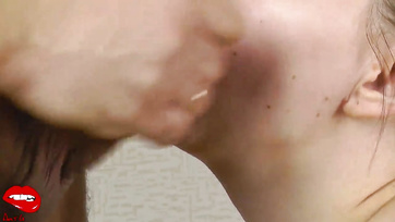 Close-Up Blowjob and Tit Sex with Cum in Mouth Finish