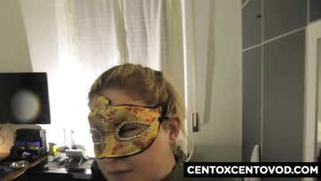 Masked Italian Slut Gets Fucked by Guys in Turn