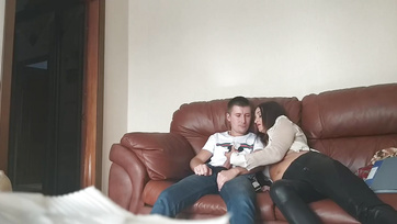 Shy Young Lad Cums on Horny Mature Teacher