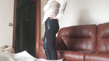 Shy Young Lad Cums on Horny Mature Teacher
