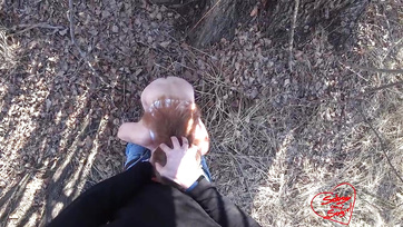 Invited the sexy babe for a walk in the woods to fuck her tight pussy