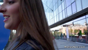 Brunette Budapest Bombshell Goes to Room with a Hard-Cocked Boy