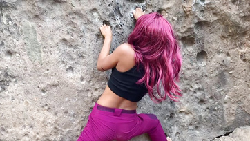 Rock Climbing Reveals Desire for Sexy Italian Babe