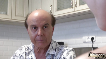 Old Guy Penetrates Tight Pussy of Skinny Young Chick