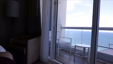 Sneaky Vacation Threesome with Cute Step-Sis and Her Friend