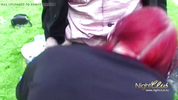 Public German Slut Fucked and Swallowed Old Man's Cum