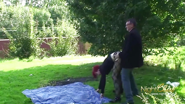 Public German Slut Fucked and Swallowed Old Man's Cum