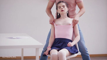 Allowed White Teen's Smooth Muff Gets Fucked