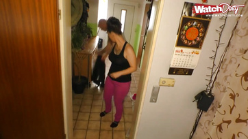 Busty Berlin MILF Gets Bald Guy's Cock Rock Hard