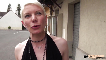 Short-Haired Stockinged Lady who Loves Feeling Cock in Her Ass