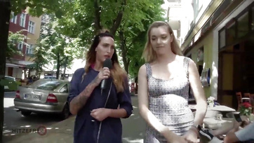 Blonde Babe Picks Up a Guy on the Street and Fucks Her Pussy with Joy