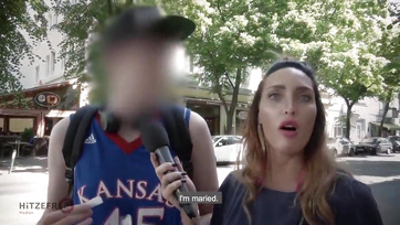 Blonde Babe Picks Up a Guy on the Street and Fucks Her Pussy with Joy