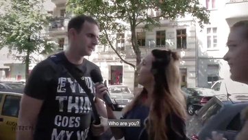 Blonde Babe Picks Up a Guy on the Street and Fucks Her Pussy with Joy