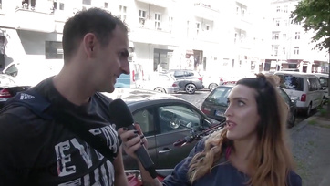 Blonde Babe Picks Up a Guy on the Street and Fucks Her Pussy with Joy