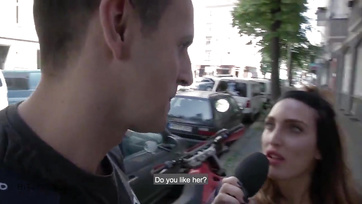 Blonde Babe Picks Up a Guy on the Street and Fucks Her Pussy with Joy