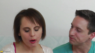 Roughly Plowed Granny's Unshaven Pussy by Young Stud