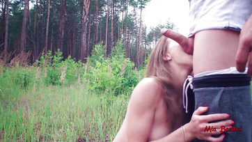 Telesprayed Tight Ass After Blowjob in the Woods