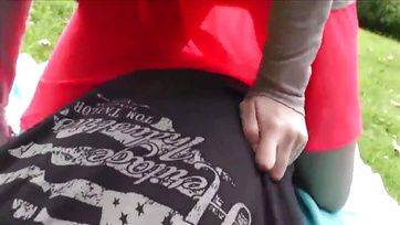 Banged and Filled Her Bare Pussy Outdoors