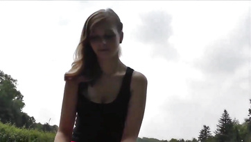 Banged and Filled Her Bare Pussy Outdoors