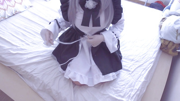 Velvety Maid Masturbates in Rubber Gloves in Bedroom