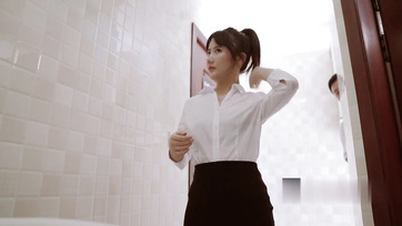Sucked and Fucked: Cute Chinese Girl Gets Banged in Public Toilet