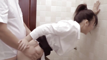Sucked and Fucked: Cute Chinese Girl Gets Banged in Public Toilet