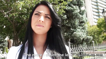 Public Fucking with Hungarian Teen for Cash