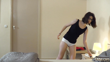Old Grandpa Gets Lucky with a Cute Teen Babe