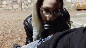 Showing off girl sucks off stranger in the park