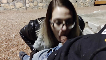 Showing off girl sucks off stranger in the park