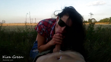 Beautiful Amateur Girl Gives Sloppy Blowjob and Gets a Facial - Hot Amateur Mix