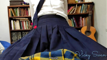 18-Year-Old Schoolgirl Rides Big Cock with Her Hairy Little Pussy